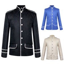 Giacca Blazer Uomo Jacquard Medievale Cappotto Top Mostra Festa Elegante