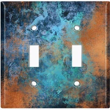 Metal Light Switch Cover Wall Plate Metal Distressed Copper Worn Patina MET015