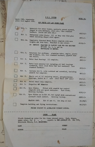 Vintage Gyrocopter 1960 BEE Aircraft Melbourne Copter Plans, Price List & Photos - Picture 3 of 16