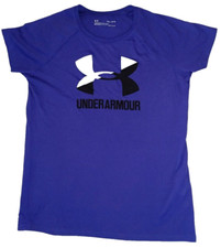 Youth Girls L UNDER ARMOUR Activewear Athletic Top Purple Heat Gear Flawless LKN