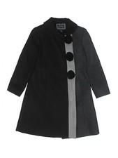 Girl Rothschild Black Black Gray Washable Winter Holiday Dress Coat Size 6