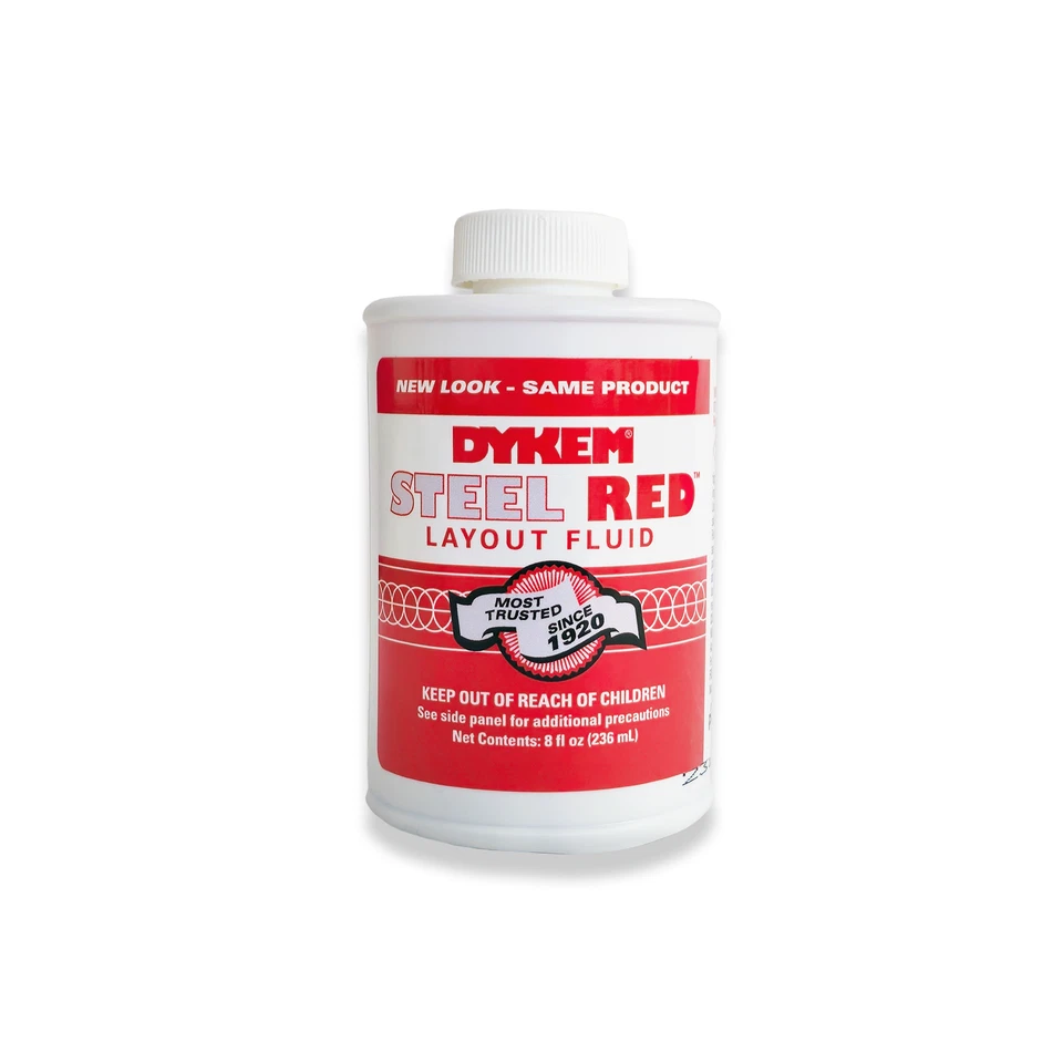 DYKEM Steel Red Layout Fluid 8oz Bottle With Brush In Cap