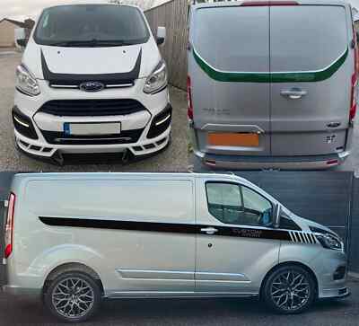 Fits Ford Transit Custom Graphics Side Stripe Wing Bonnet Rear Decals Sport