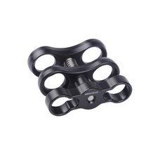 New Dual Holes 1" Ball Clamp Mount for Diving Underwater Photography Housing Arm