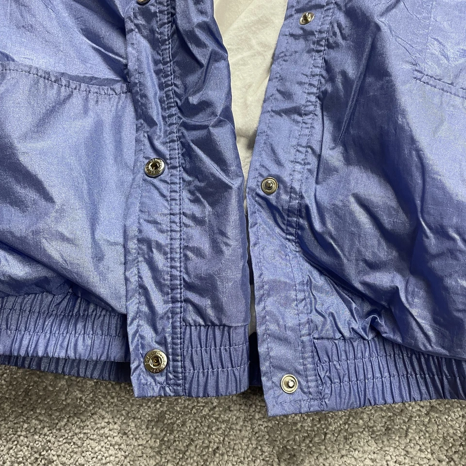 Chaqueta cortavientos Haband para mujer azul medio cremallera completa acolchada hombros vintage Foto 3 de 4