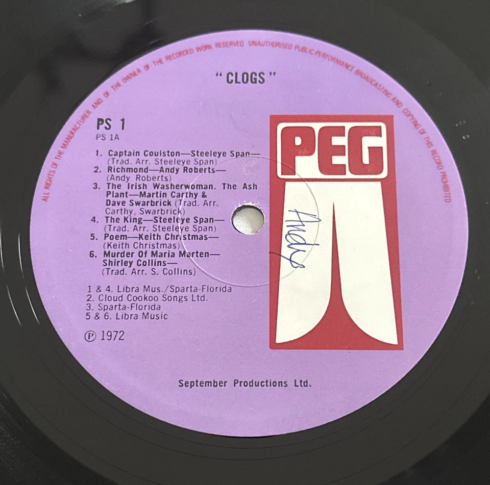 Various - Clogs - Folk Sampler Vinyl Lp Record 1972 EX / VG Condition - Image 4 of 4