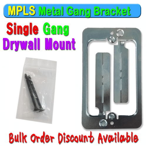 Low Voltage Metal Single Gang Wall Face Plate Steel Drywall Mounting Bracket - Picture 1 of 3