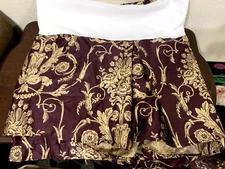 Crown Crafts Fontainbleau King Bed Skirt Burgundy Gold 15" Drop 1991 USA