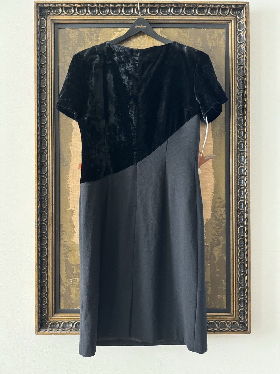 Vintage Pianoforte di Max Mara Black Dress Italy Size 48 US 12