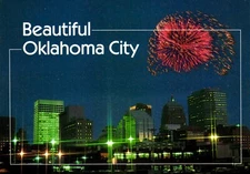 Fireworks - Beautiful Oklahoma City Oklahoma Postcard