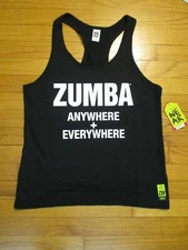 NWT ZUMBA Everywhere Ribbed Black Tank Size L Z1T01810