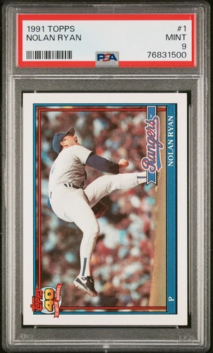 1991 TOPPS NOLAN RYAN #1 PSA 9 MINT TEXAS RANGERS
