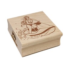 Woman on Jet Ski Watersport Square Rubber Stamp for Stamping Crafting