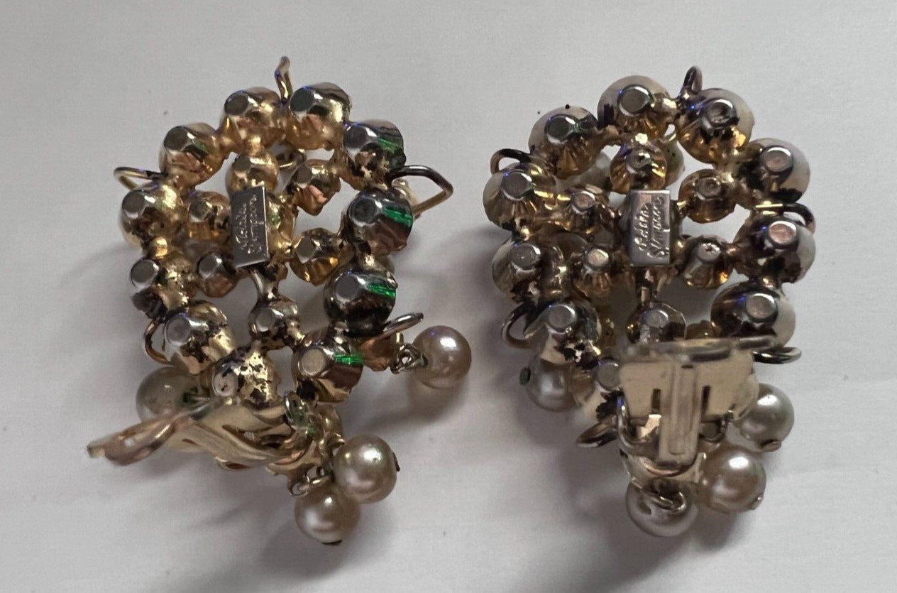 VINTAGE ADELE SIMPSON CLEAR RHINESTONE CHANDELIER… - image 5