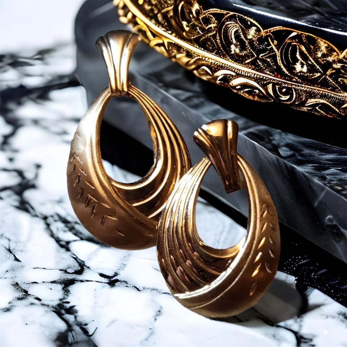 14k Gold Twisted Hoop Earrings