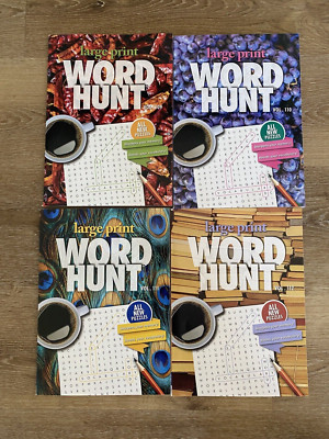 Lot 4 Papp Large Print Word Hunt Puzzle Book Circle Word Search Issues 109-112