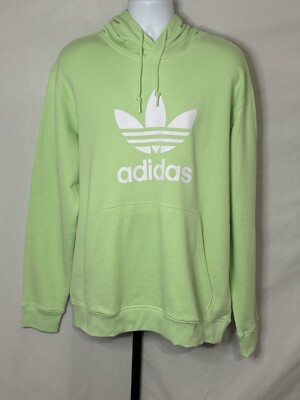 XL Men's Adidas Originals Trefoil Fleece Hoodie Semi Green Spark