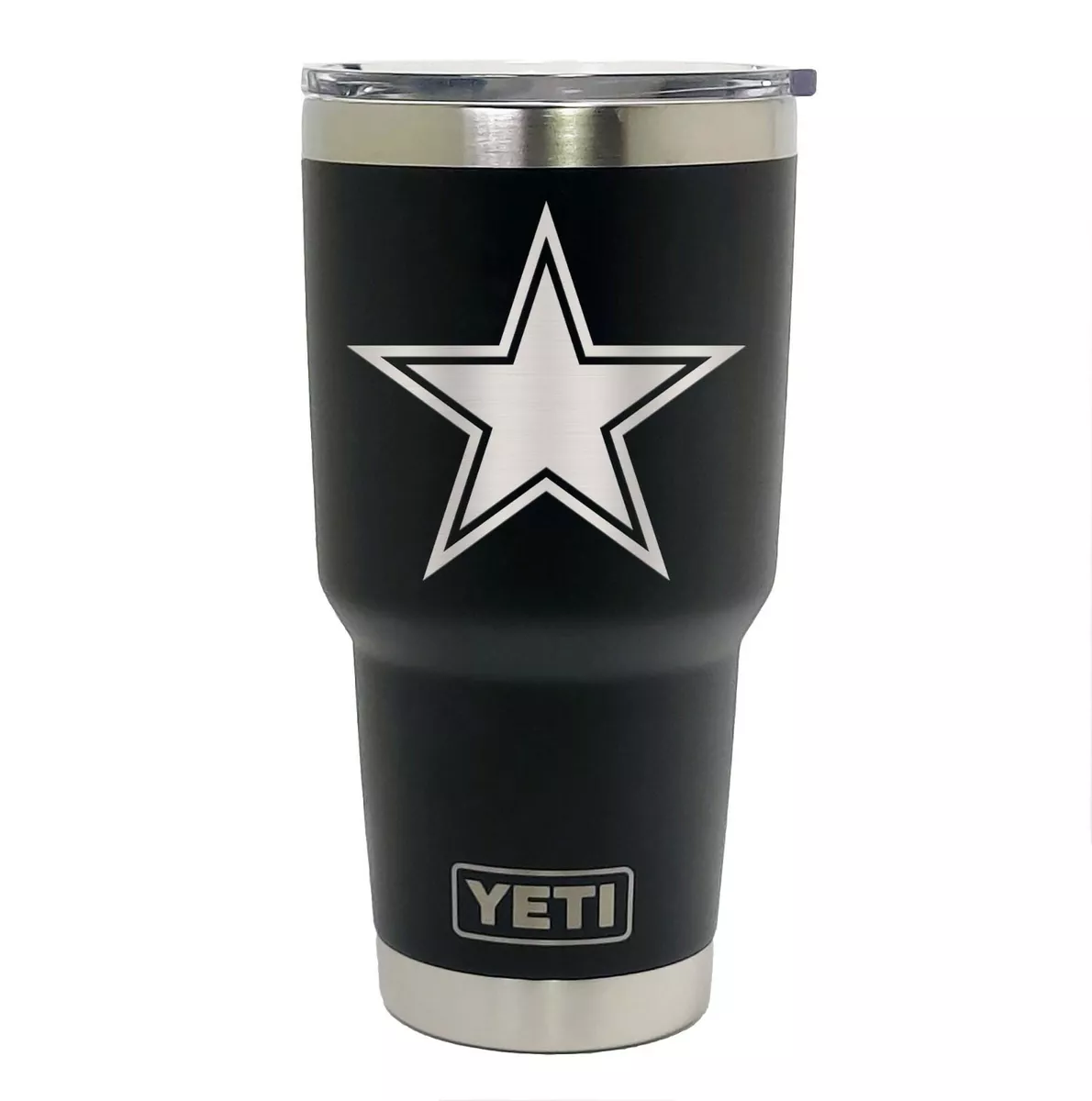 Dallas Cowboys YETI Laser Engraved Colster, 20 or 30 oz. Black Tumbler