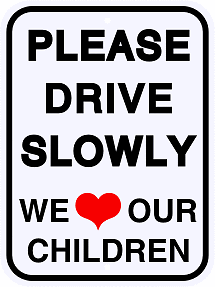 REFLECTIVE CHILDREN AT PLAY SIGN WE LOVE OUR CHILDREN - Picture 1 of 1