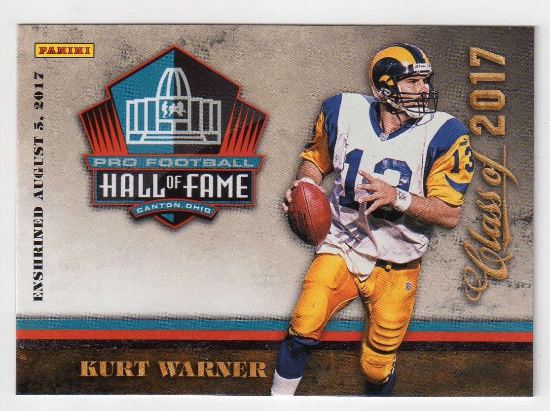Kurt Warner Panini NFL Pro Football Hall of Fame Class of 2017 Card HOF