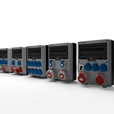 DOKTORVOLT BAUSTROMVERTEILER WANDVERTEILER KOMPLETT VERDRAHTET 32A 16A 230V MIT CEE DOSE IP