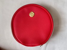 NIB Red Round Shiseido Ginza Tokyo Cosmetics Travel Bag /Makeup Pouch Limited