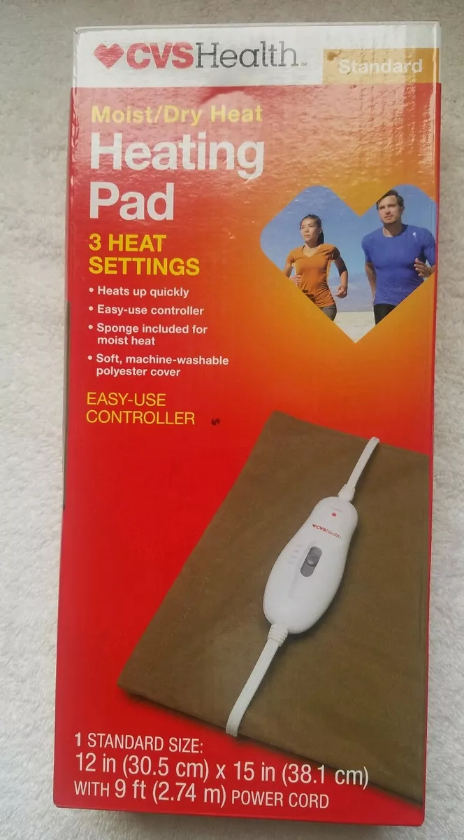 CVS Moist Dry Heat Heating Pad 3 Heat Settings 12 in X 15 in 9 ft Power Cord