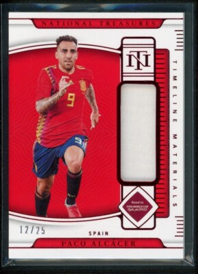2022 PACO ALCACER 12/25 JERSEY PANINI NATIONAL TREASURES FIFA ROAD TO WORLD CUP