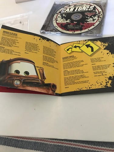 Mater's Car Tunes CD Various Disney Pixar Cars Lightning McQueen Lyric Insert - Picture 3 of 6
