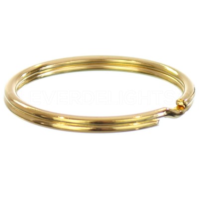 Gold Key Rings - Split Key Chain Ring - 9/16'' 1'' 2 Inch - 10 25 50 100 500 Pack