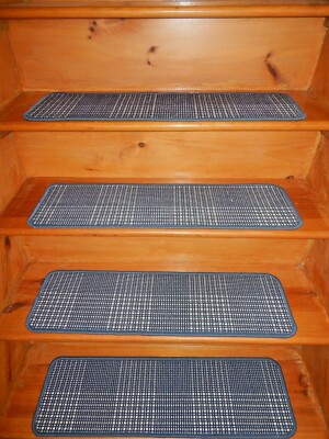 15 Step  9'' x 30''  Stair Treads  Wool Woven Tufted .