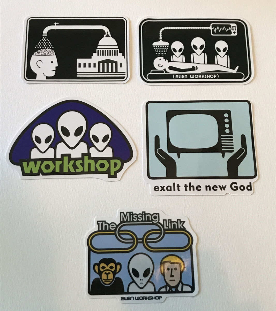 Alien Workshop skateboard stickers vintages rare 1995 - 1997 Alien Workshop skateboard stickers vintages rare 1995 - 1997