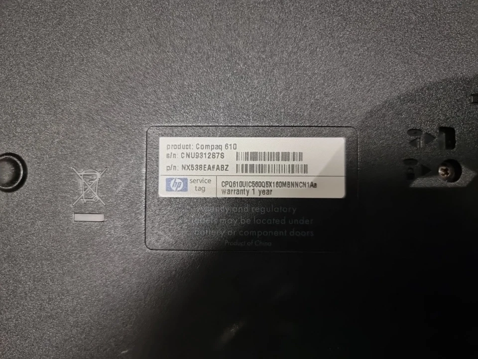 NOTEBOOK COMPAQ 610 INTEL CELERON 560 2GB RAM 120GB Ssd WIFI WEBCAM Batteria No - Immagine 2 di 4