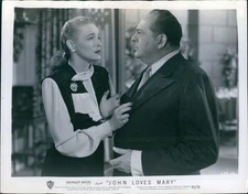 1949 Edward Arnold Patricia Neal In John Loves Mary Movie Promo 8X10 Press Photo