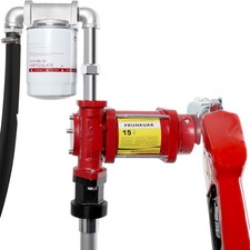 15GPM 12V Fuel Transfer Pump with Auto Nozzle, Particulate Filter for Gasolin...
