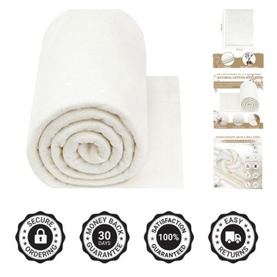 Natural Cotton Batting 79x91 Inches - Lightweight & Soft for Quilting Bliss