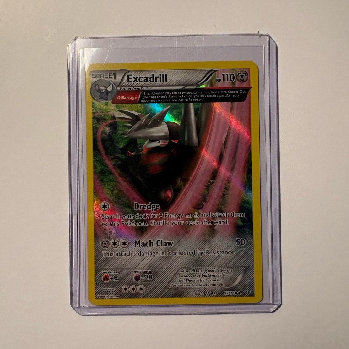 Pokémon Excadrill (Omega) 97/160 XY Primal Clash Holo Rare Ω Barrage 110 HP Card