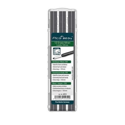 Pica Minenset BIG-Dry 12x graphit 10H STE u.Beton 12 Minen/Set Pica-Marker 6055