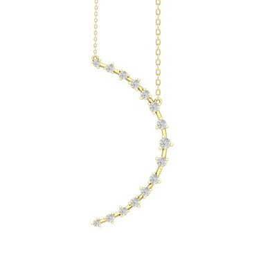 10k Gelbgold Lab Grown Diamant Reise Anhänger Halskette 18'' Silber Kette