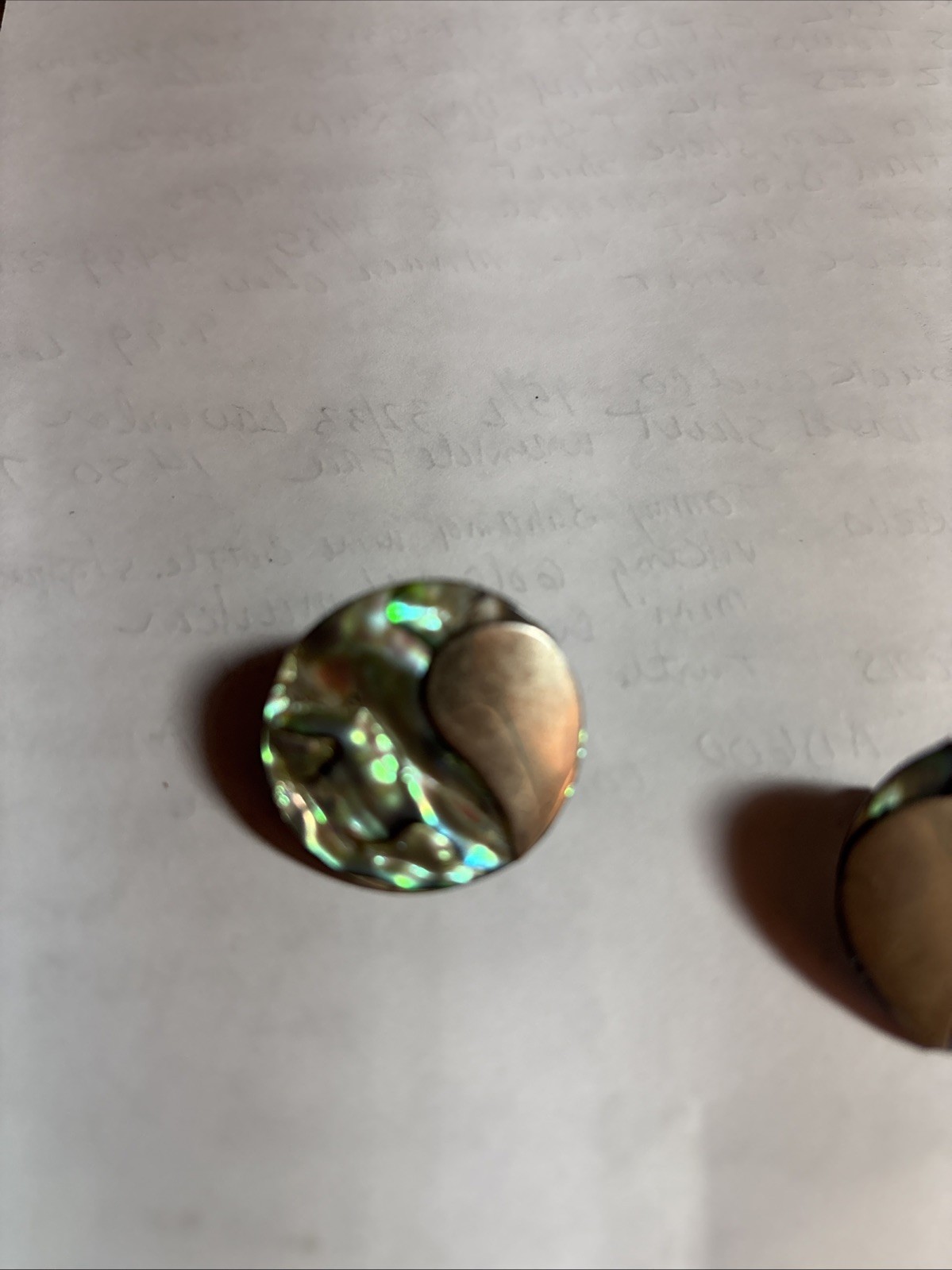 ABALONE SHELL ROUND STUD EARRINGS & Silver - image 2