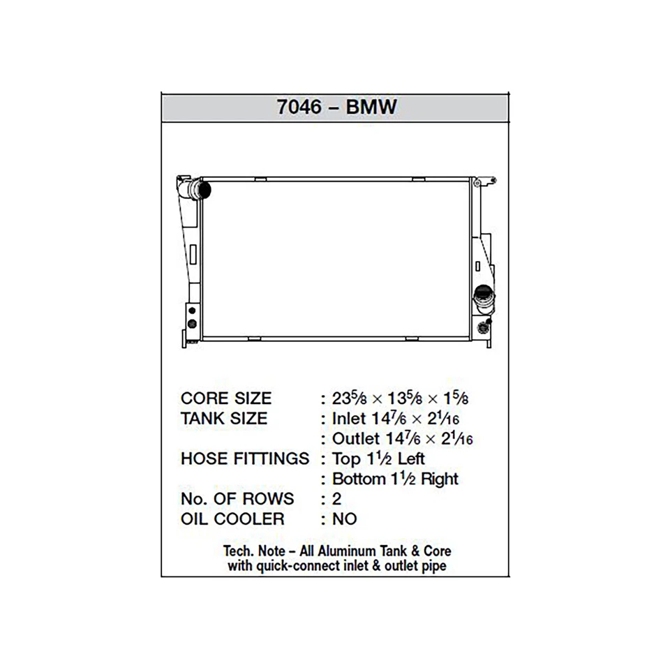 Radiador de rendimiento CSF 7046 para BMW 335i 2005-2013 / 2006-13 135i / 2008-16 Z4 Foto 4 de 4