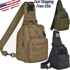 Mens Backpack Tactical Sling Shoulder Bag Molle Travel Chest Pack Outdoor Hiking