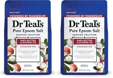 Dr Teal's Pure Epsom Salt Soak Shea Butter & Almond, 3 lbs (Pack of 2)