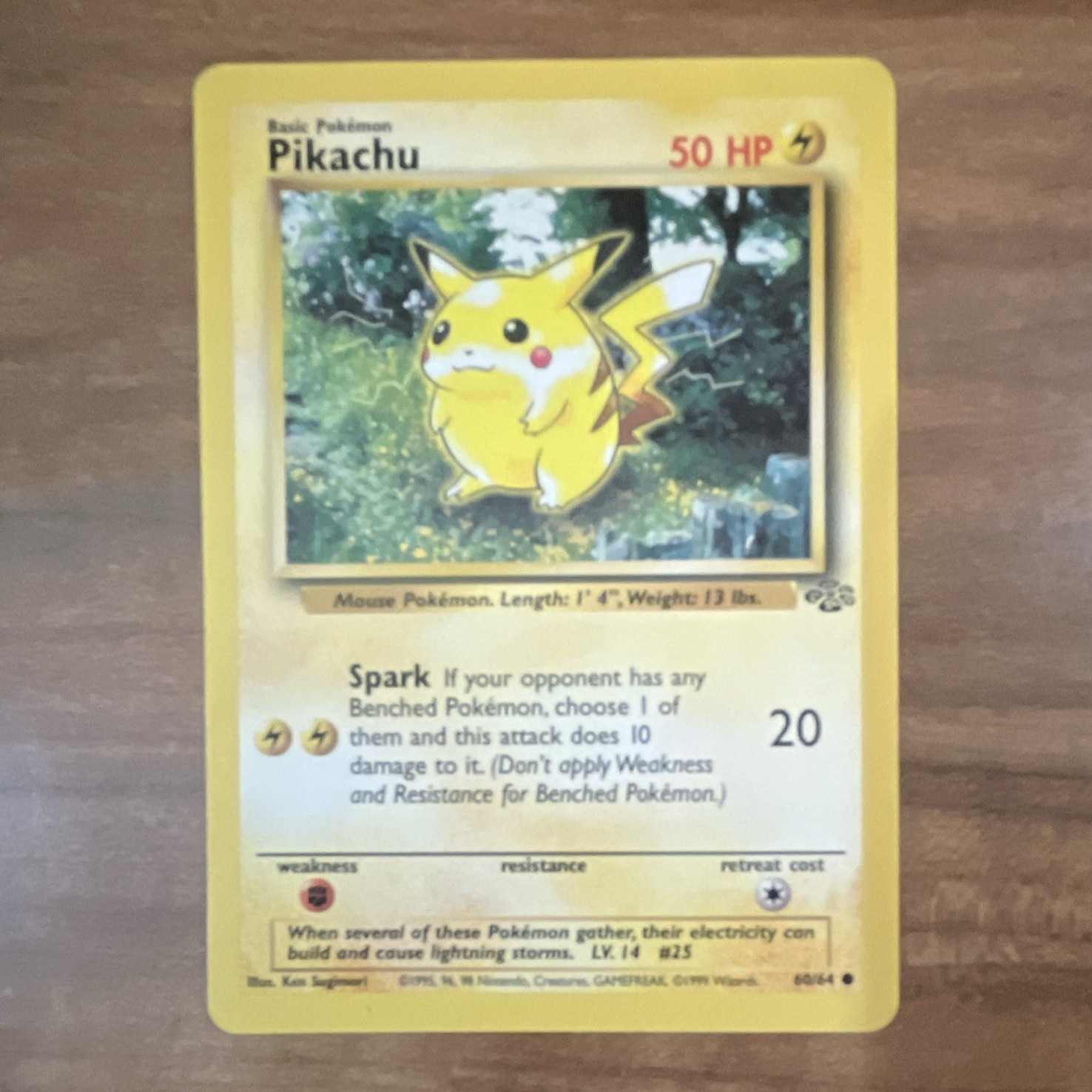 Pikachu 60/64 Jungle Regular Common 50 HP Pokemon TCG Card LP