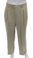 Bobby Jones Mens Chino Pants Beige Tencel Button Closure Size 36