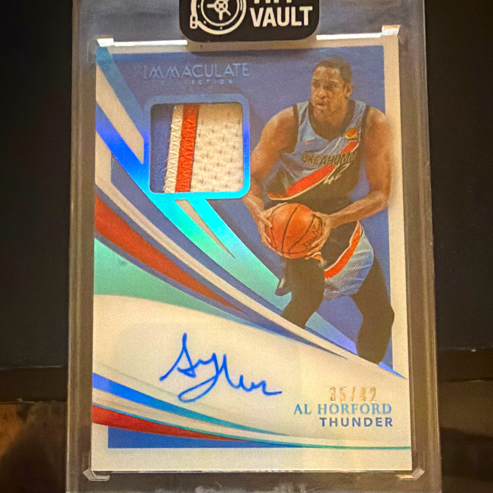 Panini 2020-21 Immaculate Al Horford Patch Auto PA-ALH Jersey # /42 Thunder
