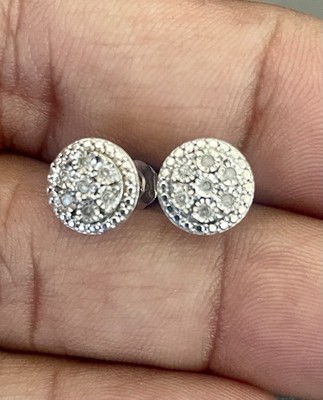 925 Sterling Silber 0,14 ctw Diamant Ohrringe (S418)