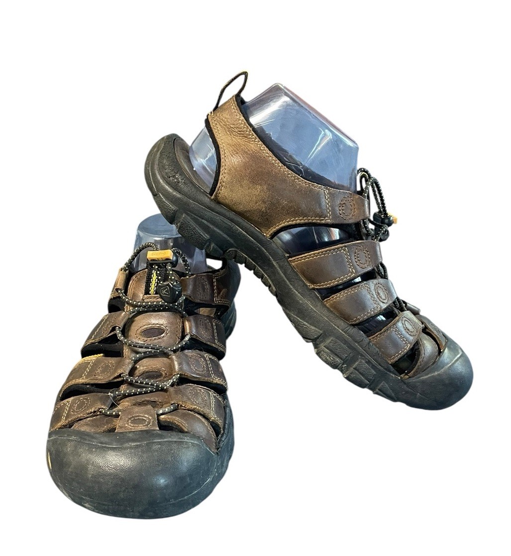 Sandali KEEN uomo Newport pelle marrone escursionismo pescatore acqua taglia 10