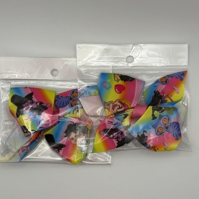 Anime Character Rainbow Hair Bows Clip Set For Kids Girls