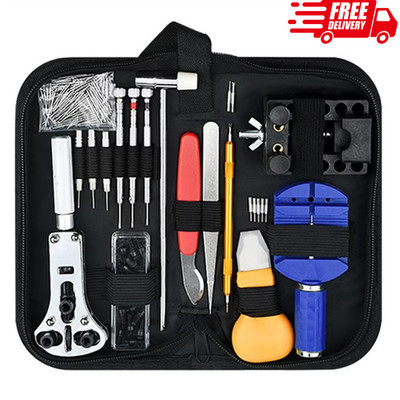 147 Pcs Watch Repair Kit Watchmaker Back Case Remover Opener Link Pin Spring Bar